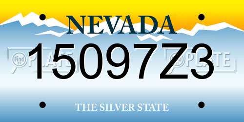 15097Z3 Nevada License Plate