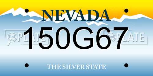150G67 Nevada License Plate