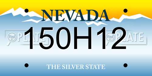 150H12 Nevada License Plate