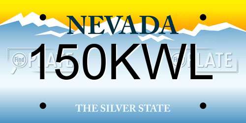 150KWL Nevada License Plate