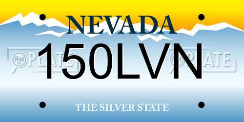 150LVN Nevada License Plate