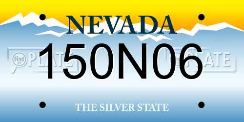 150N06 Nevada License Plate
