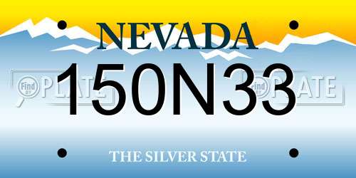 150N33 Nevada License Plate