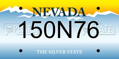 150N76 Nevada License Plate