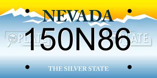 150N86 Nevada License Plate