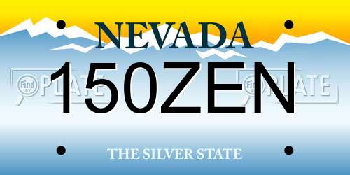 150ZEN Nevada License Plate