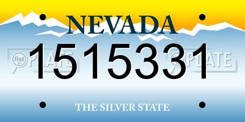 1515331 Nevada License Plate