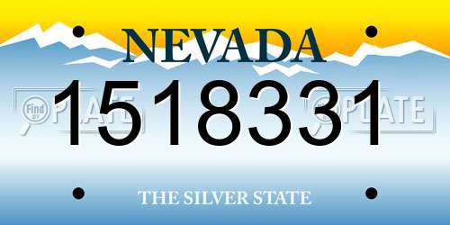1518331 Nevada License Plate