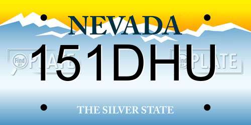 151DHU Nevada License Plate