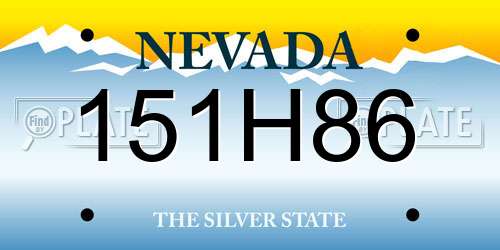 151H86 Nevada License Plate