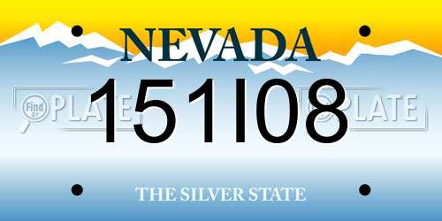 151I08 Nevada License Plate