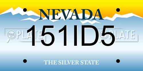 151ID5 Nevada License Plate