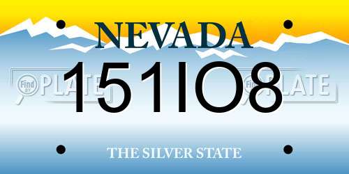 151IO8 Nevada License Plate