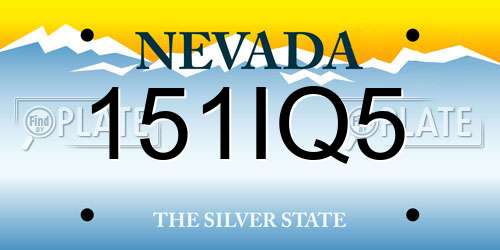 151IQ5 Nevada License Plate