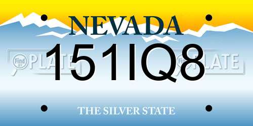 151IQ8 Nevada License Plate