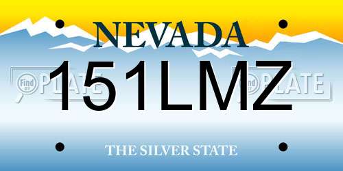 151LMZ Nevada License Plate