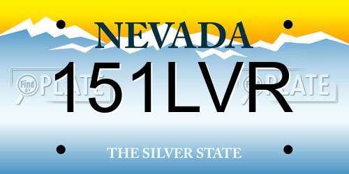 151LVR Nevada License Plate