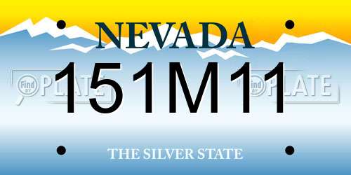 151M11 Nevada License Plate