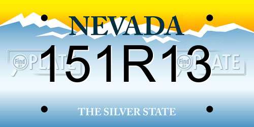 151R13 Nevada License Plate