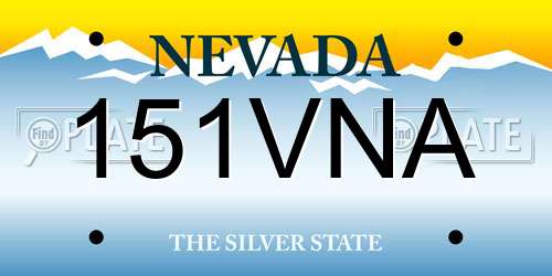 151VNA Nevada License Plate