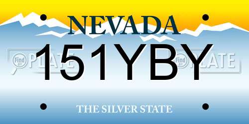 151YBY Nevada License Plate