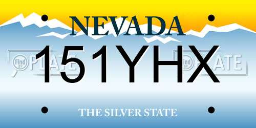 151YHX Nevada License Plate