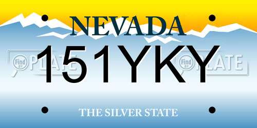 151YKY Nevada License Plate