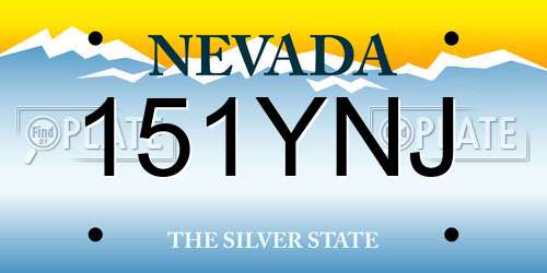 151YNJ Nevada License Plate