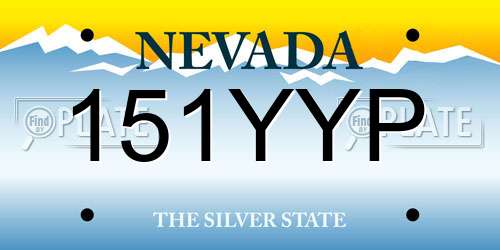 151YYP Nevada License Plate