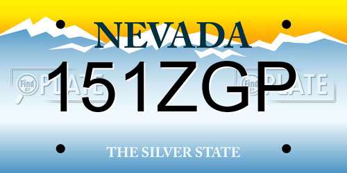 151ZGP Nevada License Plate