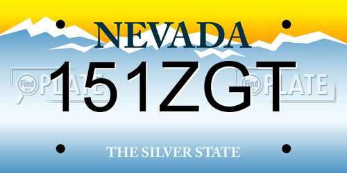 151ZGT Nevada License Plate