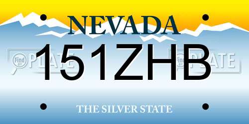 151ZHB Nevada License Plate