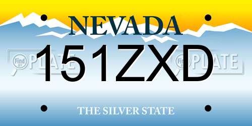 151ZXD Nevada License Plate