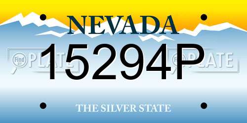 15294P Nevada License Plate
