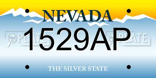 1529AP Nevada License Plate