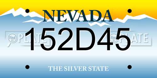 152D45 Nevada License Plate