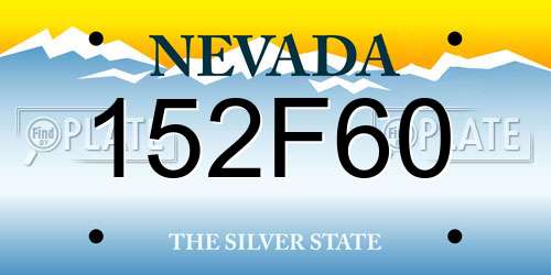 152F60 Nevada License Plate