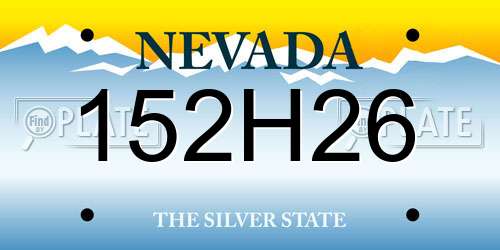152H26 Nevada License Plate