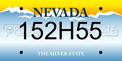 152H55 Nevada License Plate