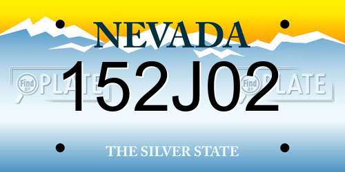 152J02 Nevada License Plate