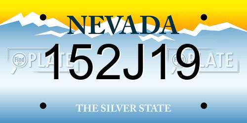 152J19 Nevada License Plate
