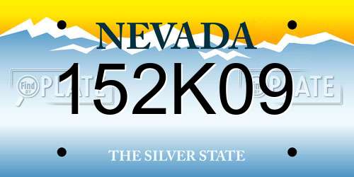 152K09 Nevada License Plate