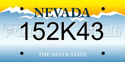 152K43 Nevada License Plate