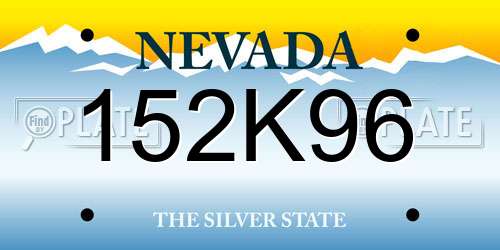 152K96 Nevada License Plate