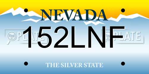 152LNF Nevada License Plate