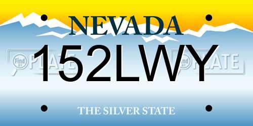 152LWY Nevada License Plate