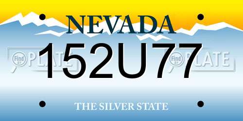 152U77 Nevada License Plate