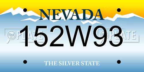 152W93 Nevada License Plate