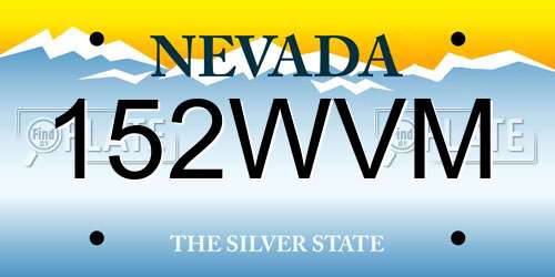 152WVM Nevada License Plate