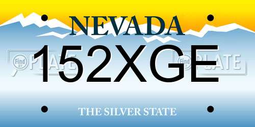 152XGE Nevada License Plate